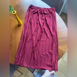 Burgundy Pleated Skirt